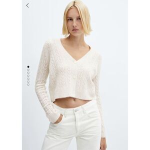 Mango Billy Paillettes Knit Cardigan S